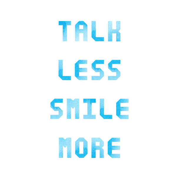 Beszélgetés a kevesebb több mosolyra kék akvarell  - Vektor, kép