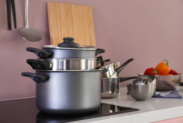 Set of utensils in modern kitchen - Photo, Image