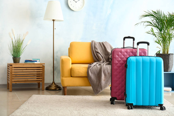 Packed suitcases in room. Travel concept - Foto, immagini