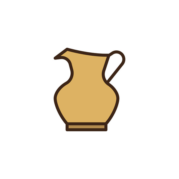 Hanukkah pitcher filled outline icon - Вектор,изображение