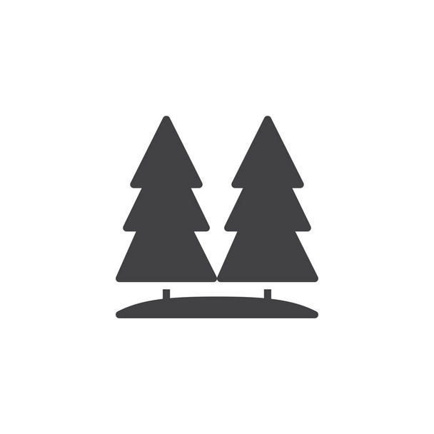 Pine trees vector icon - Вектор,изображение