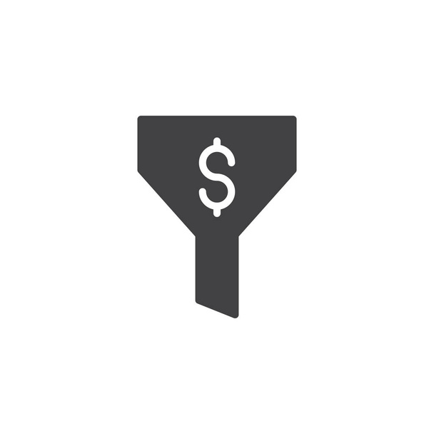 Dollar funnel vector icon - Vektor, obrázek