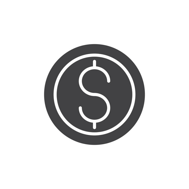 Dollar coin vector icon - Вектор,изображение