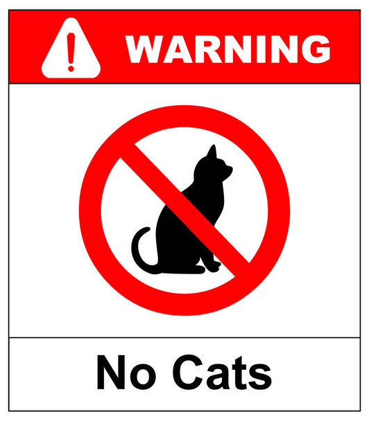 No cats.Prohibiting sign location or entry of pets at this point or territory. - Photo, Image