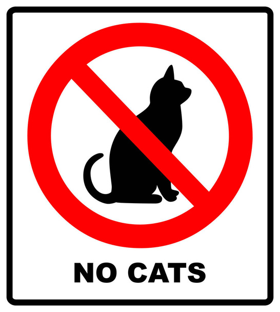No cats.Prohibiting sign location or entry of pets at this point or territory. - Photo, Image