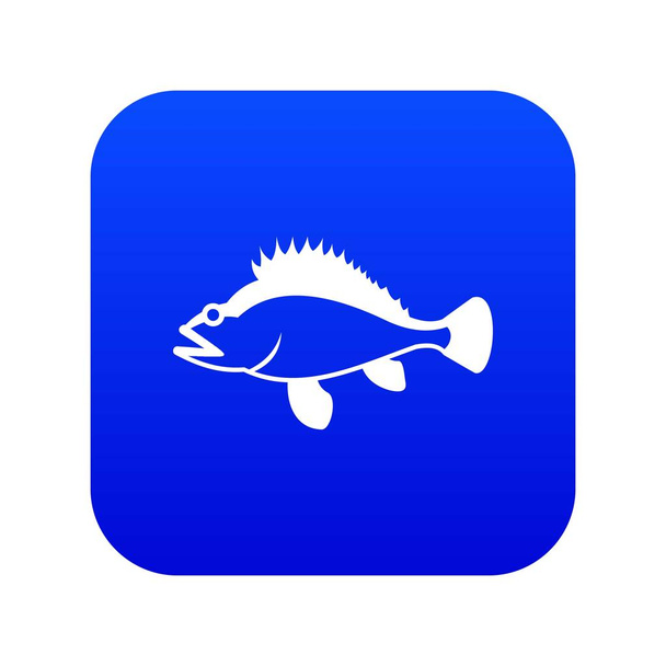 Rose fish, Sebastes norvegicus icon digital blue - Vettoriali, immagini
