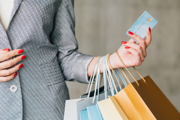 shopping leisure lifestyle credit card payment bag - Zdjęcie, obraz