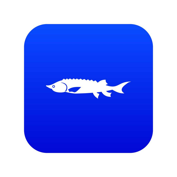 Fresh sturgeon fish icon digital blue - Vettoriali, immagini