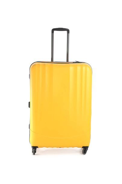 Packed suitcase on white background - 写真・画像
