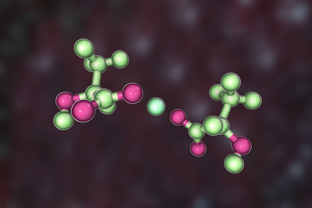 Molécula de lactato cálcico
 - Foto, Imagen