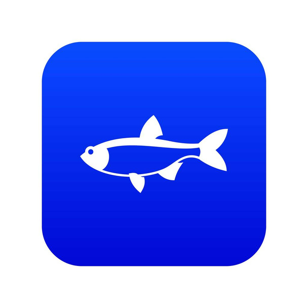 Rudd fish icon digital blue - Διάνυσμα, εικόνα
