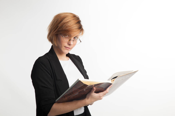 girl or woman, reading a book - Valokuva, kuva