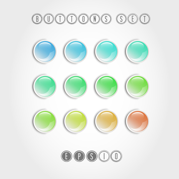 colorful button set - Vector, imagen