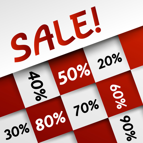 red sale square template - Vector, imagen