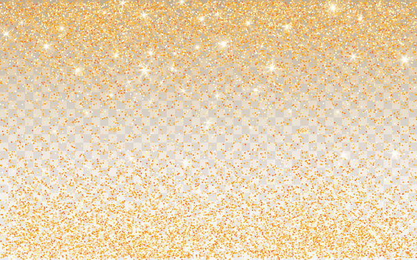 黄金の輝きは、透明な背景に輝き。きらめきライトとゴールドの鮮やかな背景。ベクトル図 - ベクター画像