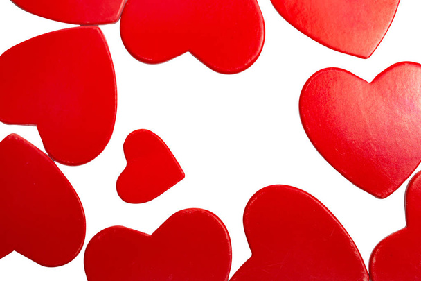 red hearts on white background - Foto, afbeelding