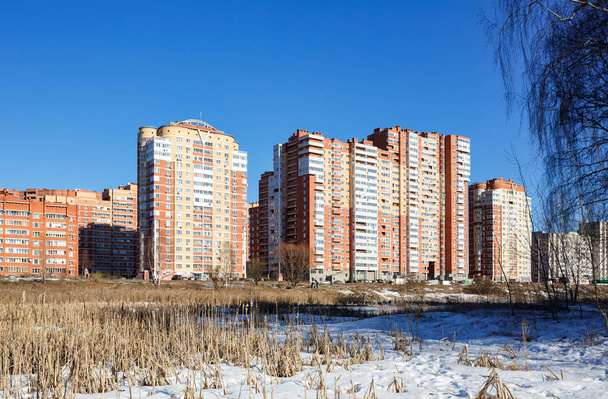 New low-income residential houses. City of Balashikha, Moscow region, Russia - Zdjęcie, obraz