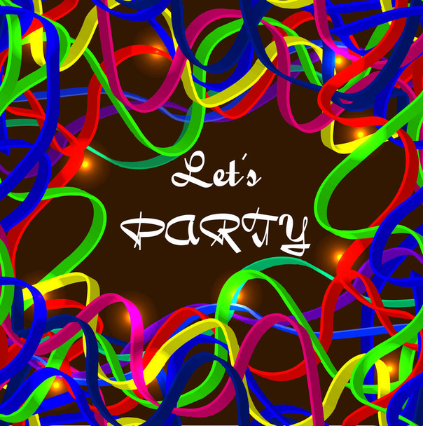 Let`s party poster, banner, card design element. - Vector, Image