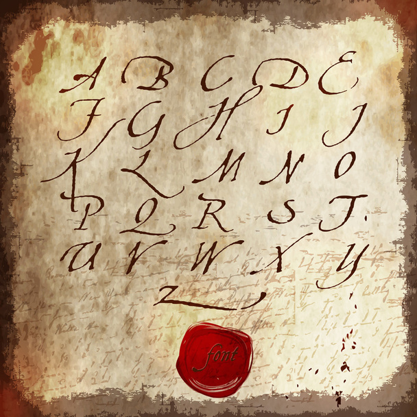 Calligraphic alphabet vector illustration - Vector, Image