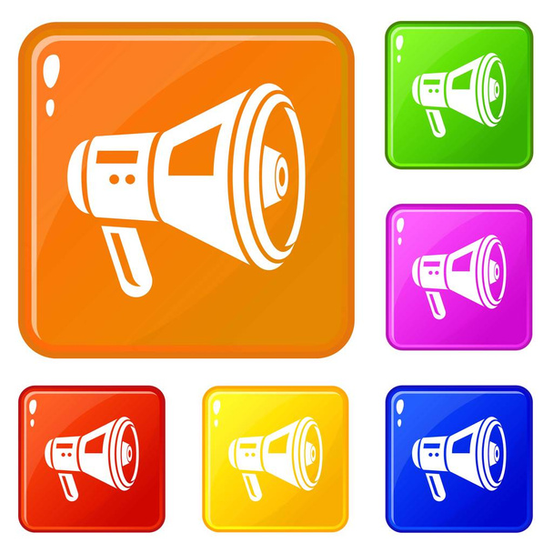 Electric speaker icons set vector color - Vector, Image