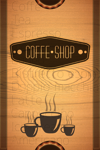 Koffie winkel label vectorillustratie - Vector, afbeelding
