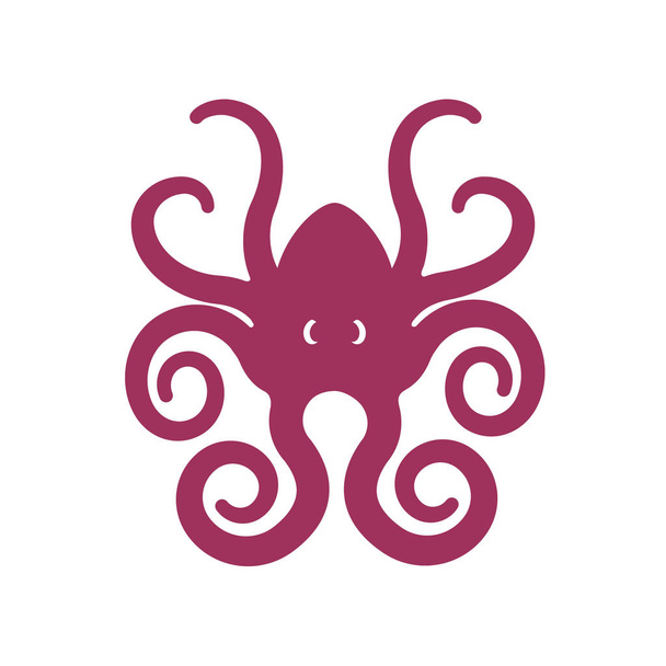 A curly graphic octopus shape - Vektor, obrázek