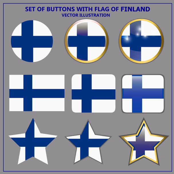 Zestaw banerów z flaga Finlandii. Wektor. - Wektor, obraz