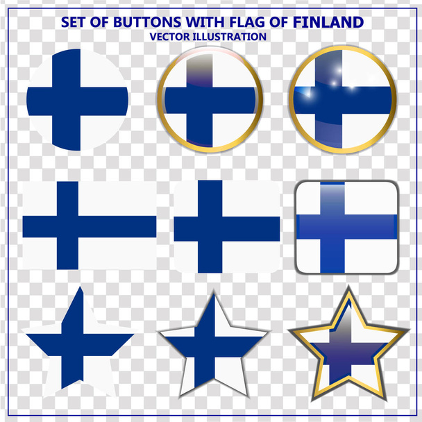 Ensemble de bannières avec drapeau de la Finlande. Vecteur
. - Vecteur, image