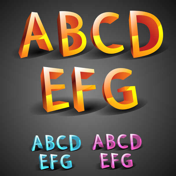 glowing Alphabet vector illustration - Vektör, Görsel
