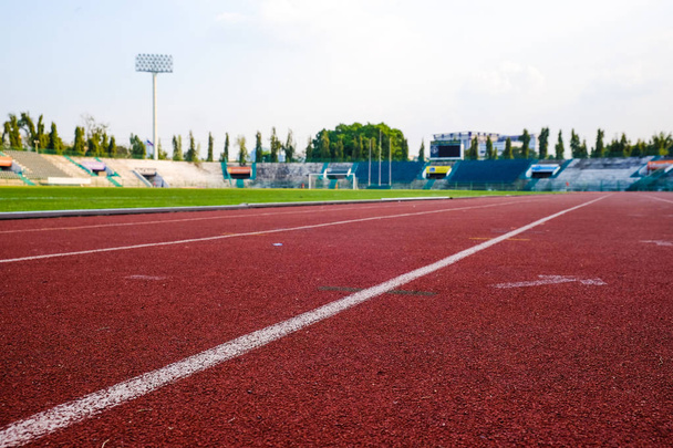 Athletic running track with stadium - Photo, Image