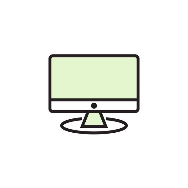 Monitor-Symbol gefüllt Umriss oder Linie Stil Vektor Illustration - Vektor, Bild