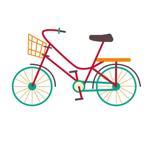 city bike flat illustration on white - Вектор,изображение