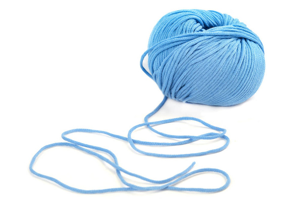 blue thread for knitting - Foto, Bild