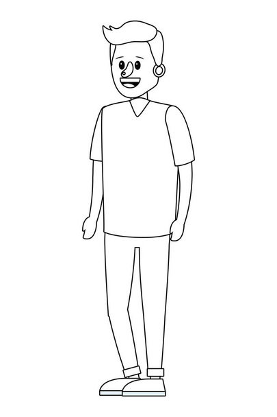 νεαρός άνδρας σώμα κινούμενα σχέδια διανυσματικά εικονογράφηση Γραφιστικής - Διάνυσμα, εικόνα