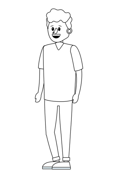 młody człowiek ciała kreskówka wektor ilustracja projekt graficzny - Wektor, obraz