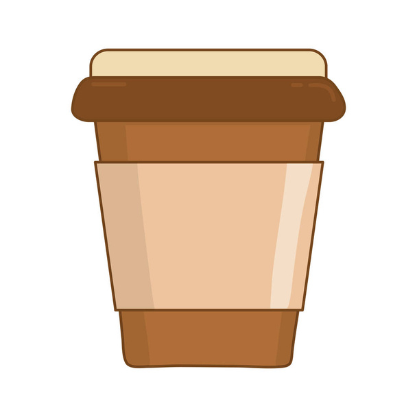 πίνουν καφέ σε πλαστικό δοχείο σχεδιασμό εικονογράφηση διάνυσμα - Διάνυσμα, εικόνα