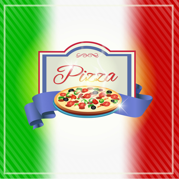 ilustracja wektorowa projekt etykiety Pizzeria - Wektor, obraz