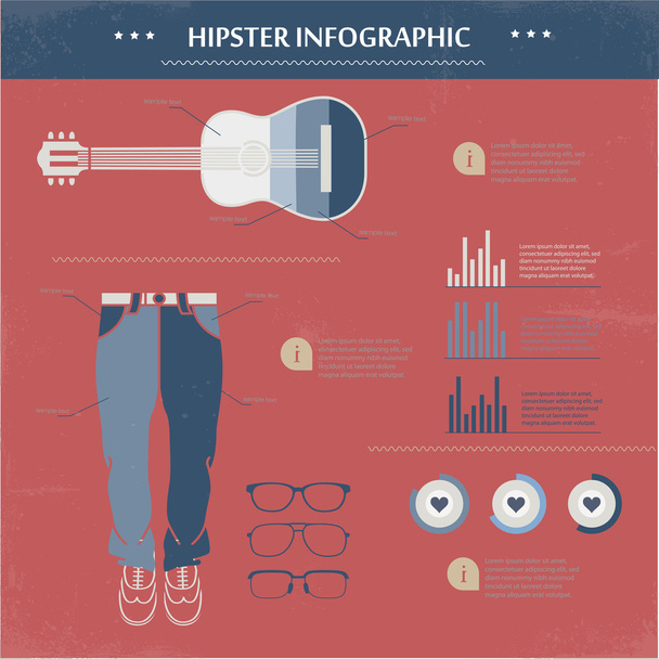 Hipster infographic.  vector illustration - Vector, Image