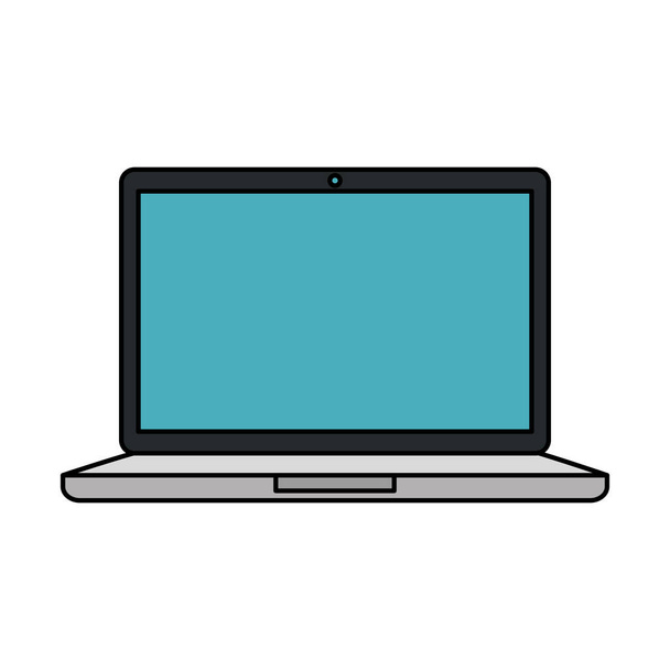 ikona na białym tle komputera laptop - Wektor, obraz