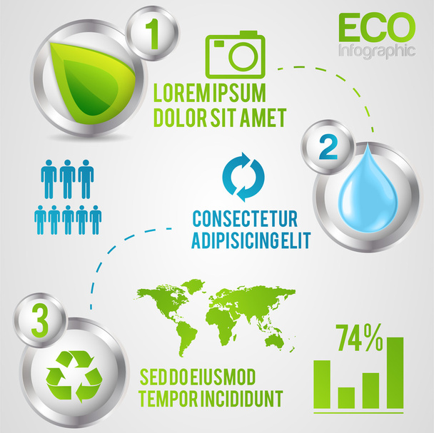 Ecology info graphics, elements and icons - Vector, Image