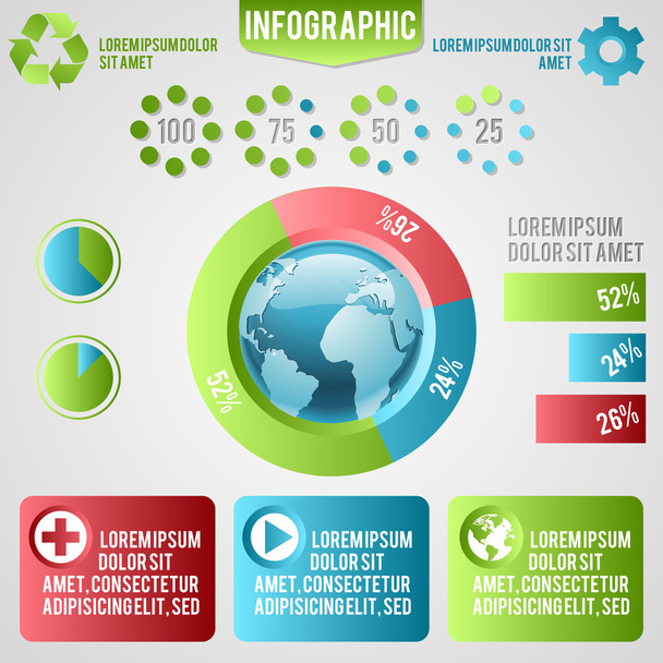 Ecology info graphics, elements and icons - Vector, Image