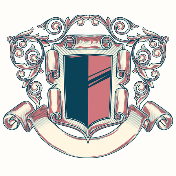 Emblema vintage decorativo adornado
 - Vector, imagen