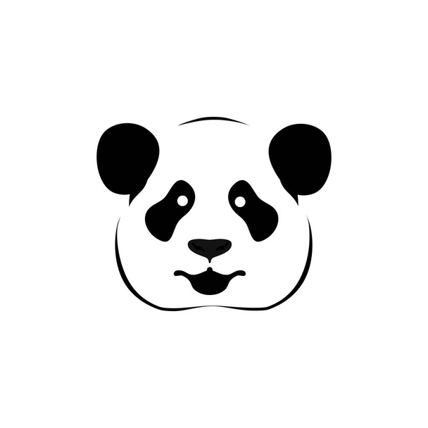 Panda logo black and white head - Vector, Image