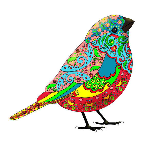 Zentangle ptak kolorowe wzory - Zdjęcie, obraz