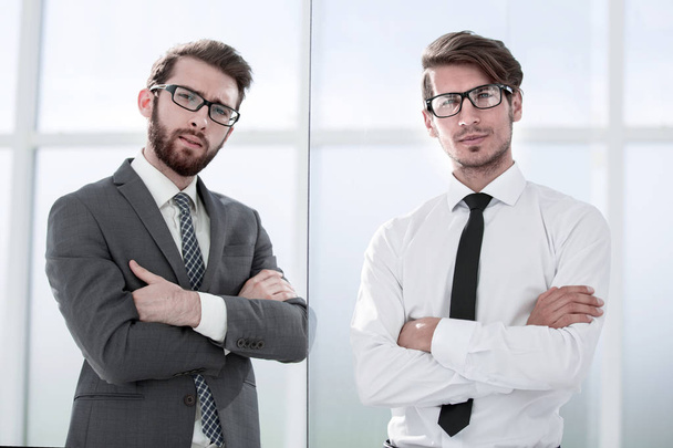 two business people standing in the office - Photo, image
