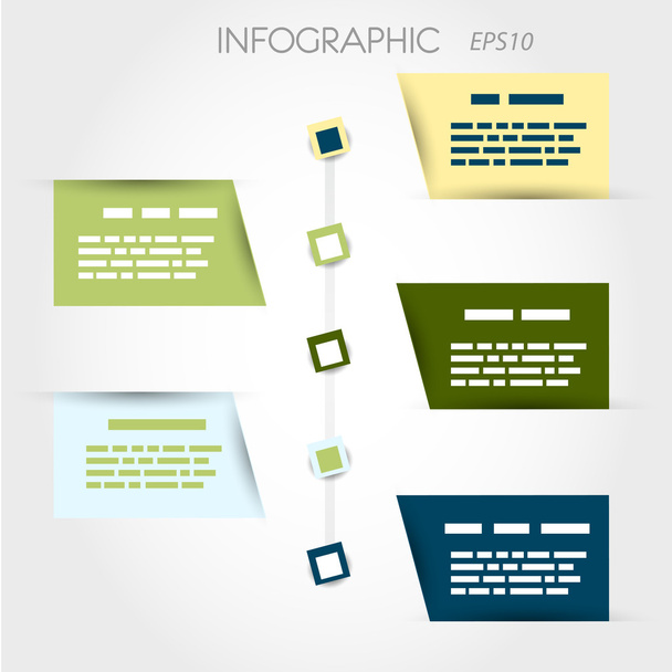oblique square timeline infographic - ベクター画像