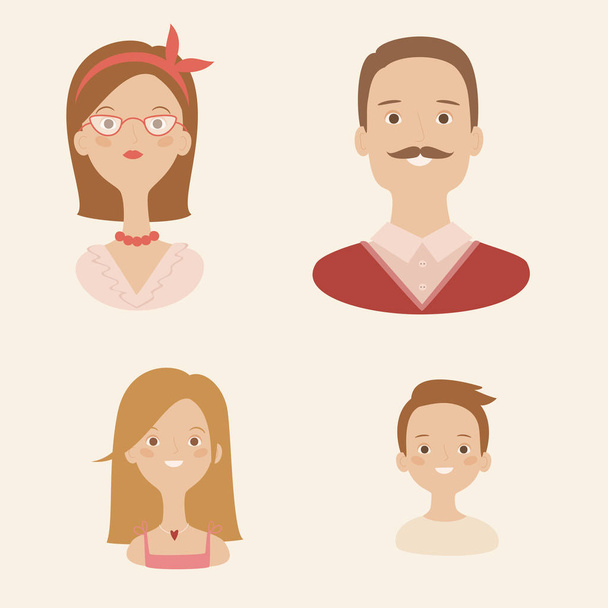 Familie avatars - Vector, afbeelding