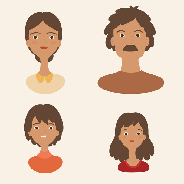 Familie avatars  - Vector, afbeelding