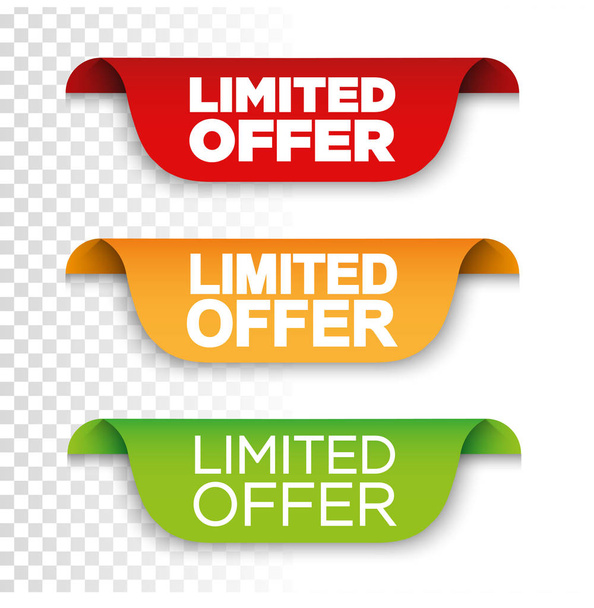 Banner Limited offer. Vector ribbon banner - Вектор,изображение