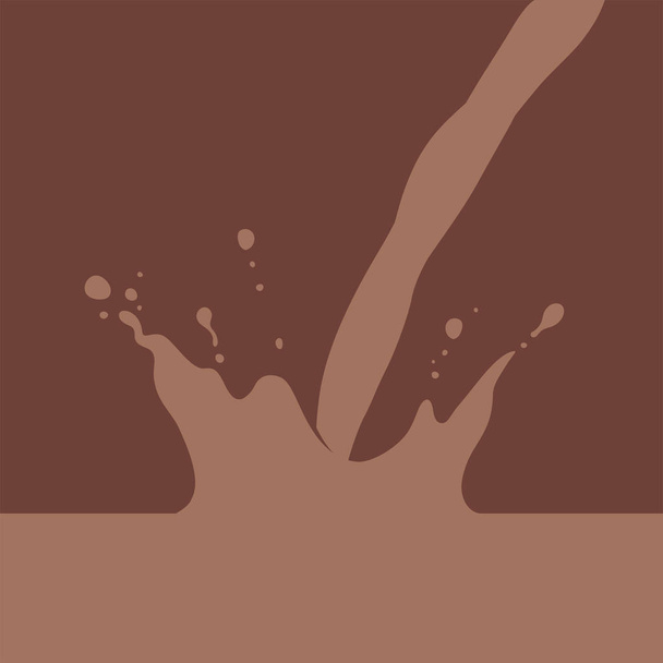 chocolade melk, milkshake splash plat grafische afbeelding - Vector, afbeelding